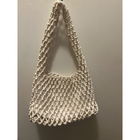 Boho Macrame Knit Shoulder Bag Tote Purse Handmade Woven Crochet Net Beach Marke - Picture 1 of 8